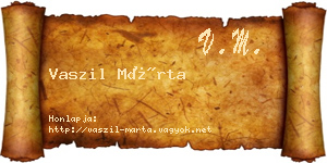 Vaszil Márta névjegykártya