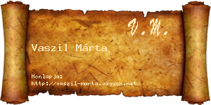 Vaszil Márta névjegykártya
