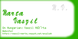 marta vaszil business card